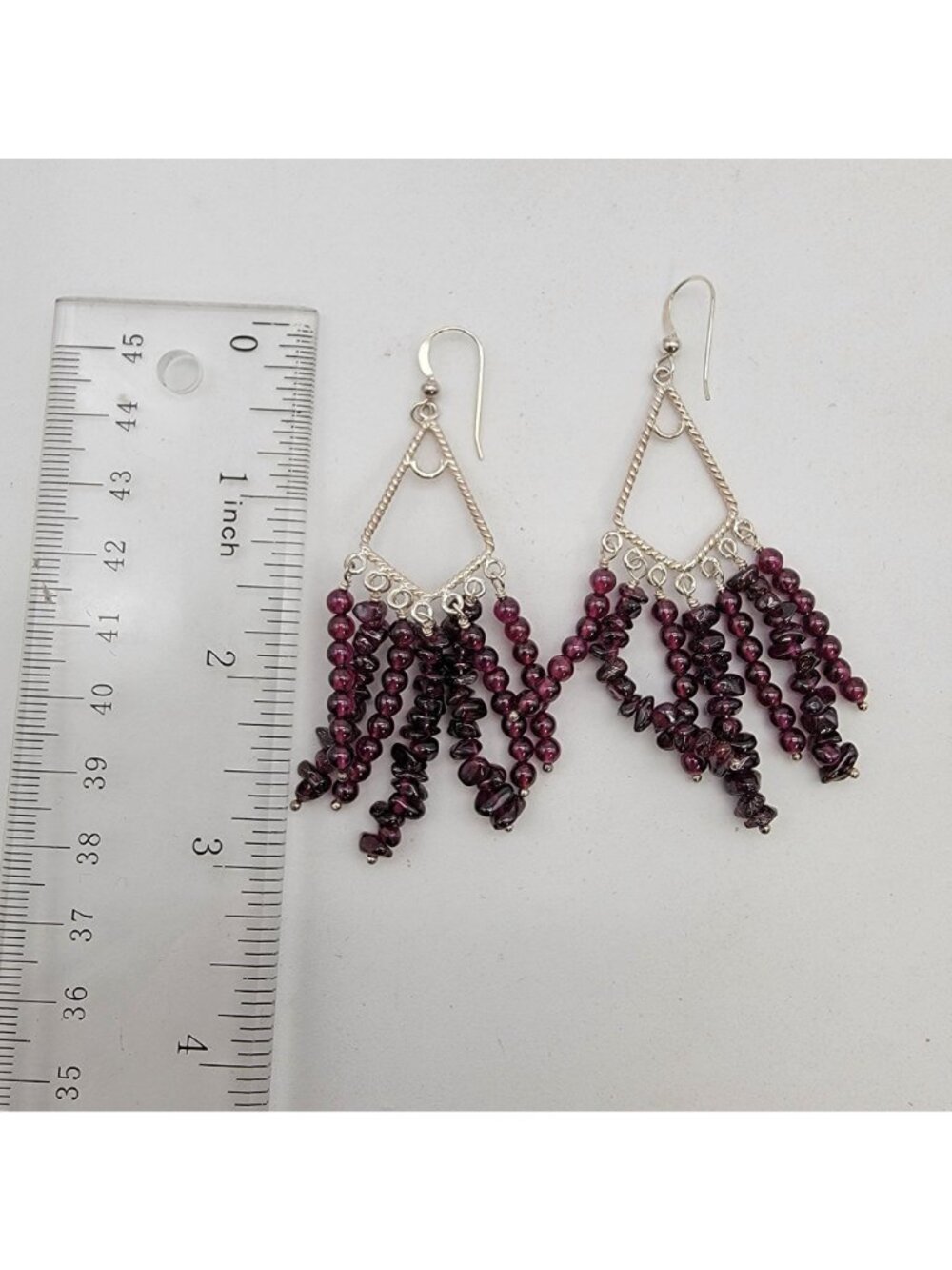 Jay King DTR Desert Rose Trading 925 Garnet Dangle Earrings - Picture 5 of 5